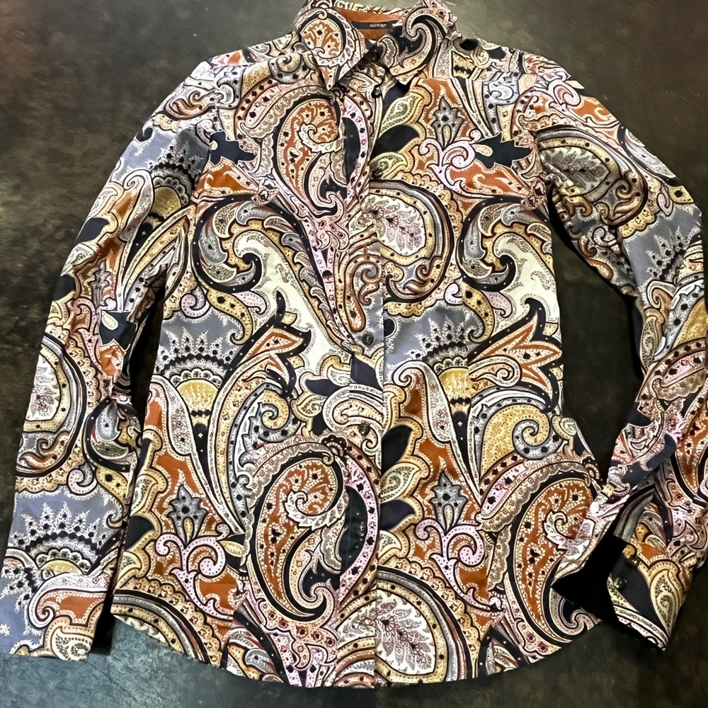 Etro Multicolor Paisley cotton  Button Down Shirt 38 2